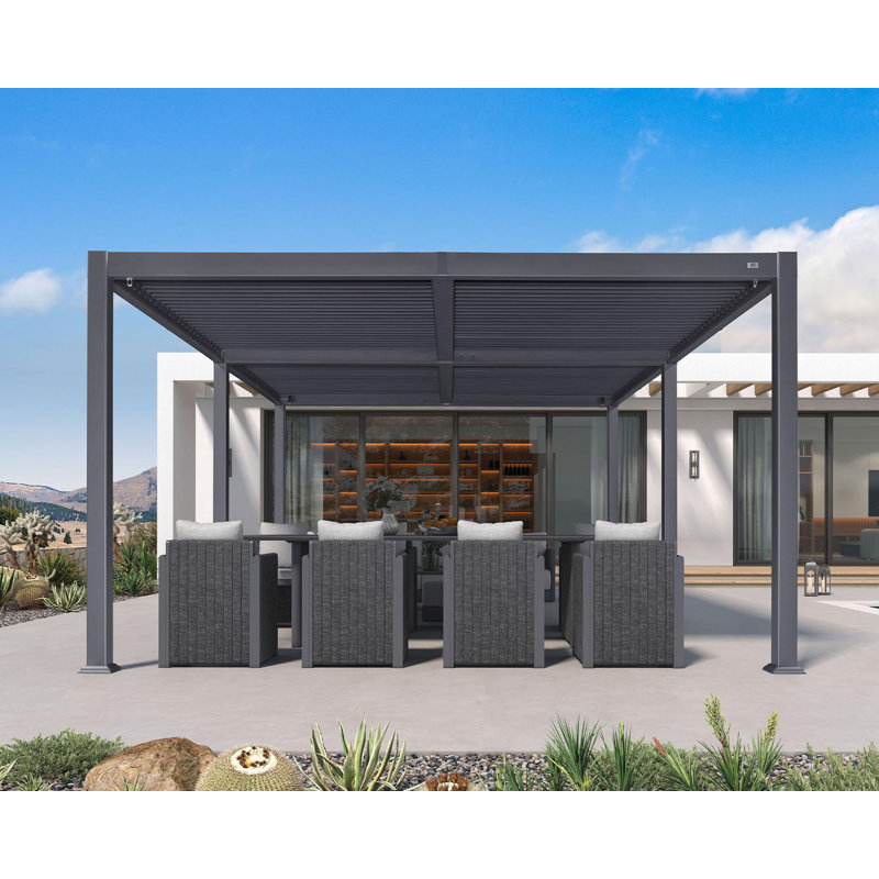 19.7 Ft. W X 13 Ft. D Aluminum Louvered Pergola