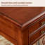 47.24"Brown Retro Rectangle Solid Wood Writing Desk,5-drawer-1576453853