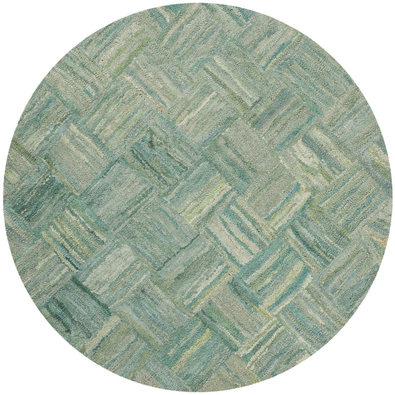 Millia Hand Tufted Performance Geometric Rug, Round 8'