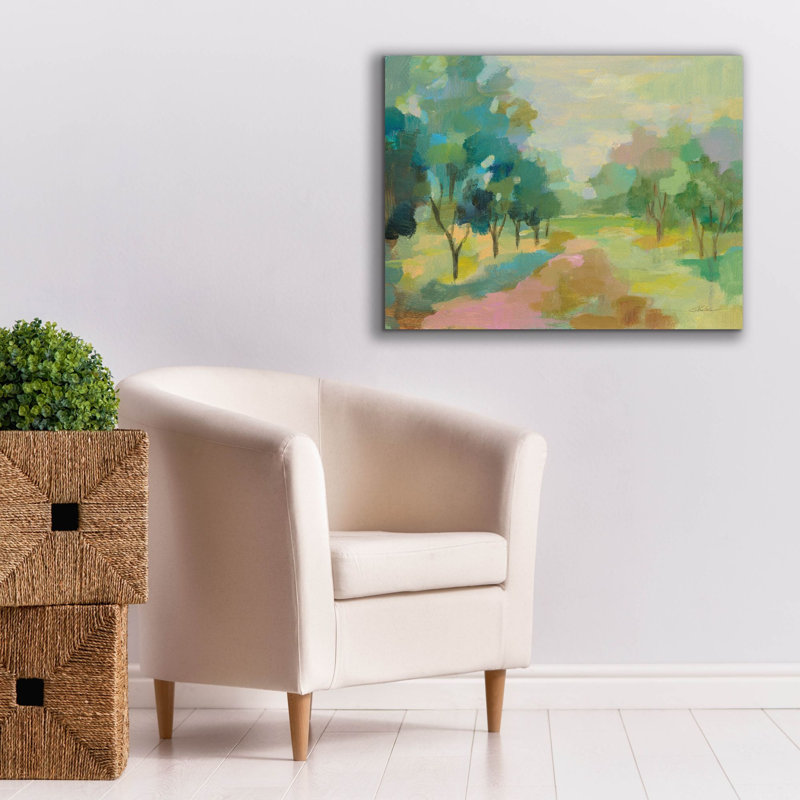 «Epic Graffiti» Sunrise Forest »par Silvia Vassileva, art mural sur toile, 34 po x 26 po, H 26 po x l 34 po