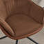 Fauteuil de coiffeuse pivotant en similicuir brun avec siège ergonomique 360 ° avec siège ergonomique anti-taches-149113804