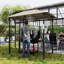 Gazebo de terrasse avec barbecue, cabanon avec crochets, 2,4 m x 1,5 m-134796005