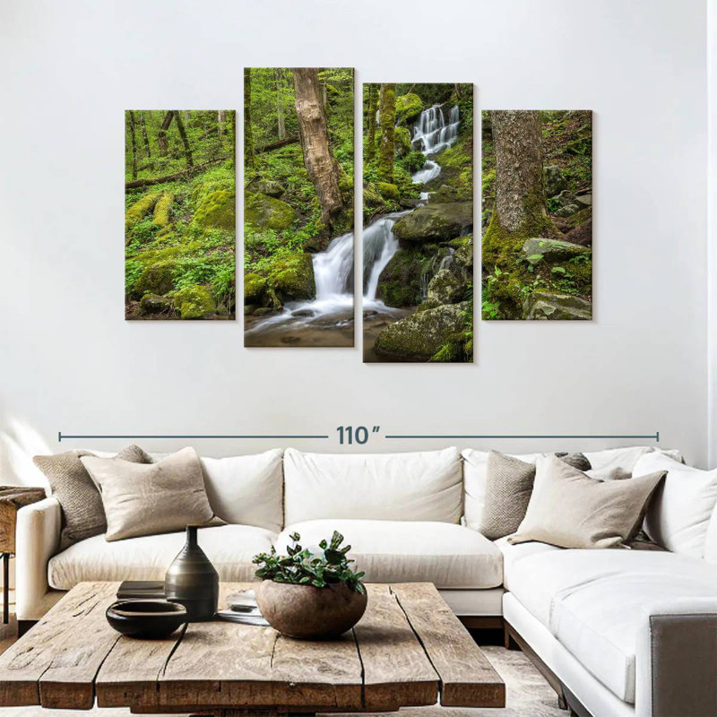 Alvord Smoky Mountain Waterfall, 54" H x 84" W