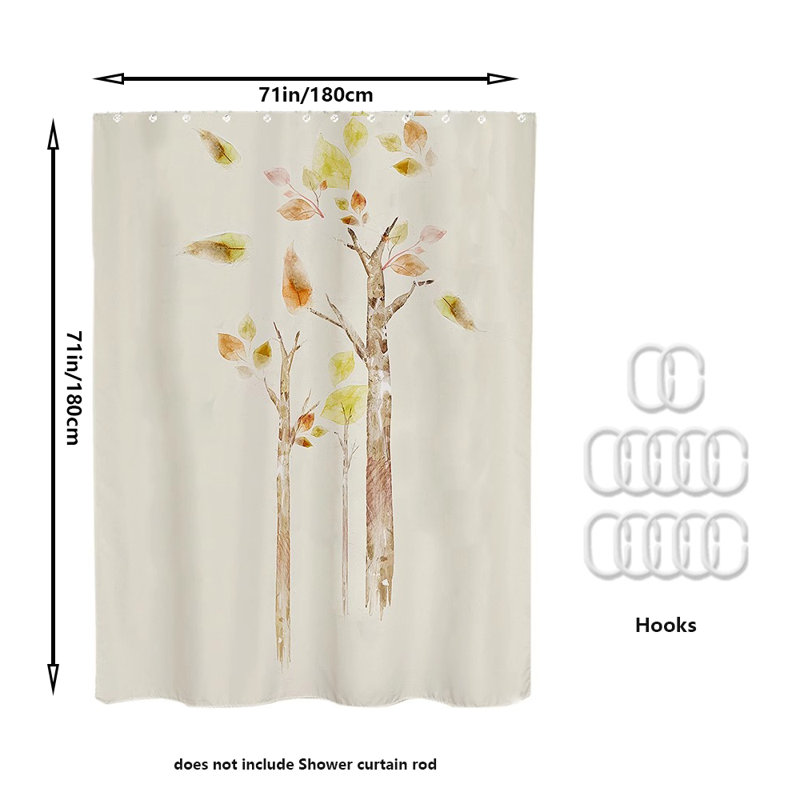 Rideau de douche imperméable en polyester, H 71 po x l 71 po
