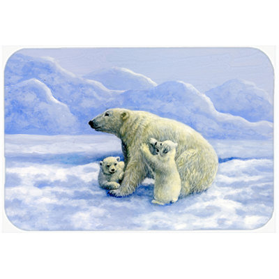 Caroline's Treasures Polar Bears Glass Cutting Board