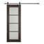 Porte de grange préfinie à panneaux en bois manufacturé Avon 4 Lite-93016183-93016177
