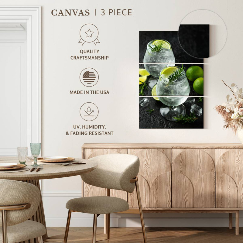 Yarlin Gin And Tonic Cocktails, 65" H x 42" W