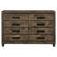 Commode 8 tiroirs Bren Rustic Golden Brown