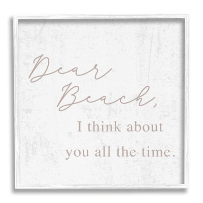 «Dear Beach I Think About You», art de la giclée encadrée par Lil 'Rue