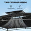 3 x 3m Garden Patio Gazebo, 2‑Tier Ventilated Roof, Powder‑Coated Metal Frame Outdoor Shelter‑ Black