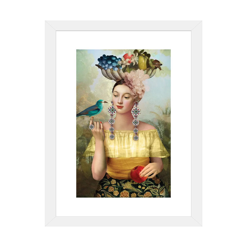 «Nine of Pentacles» par Catrin Welz-Stein - impression d'art graphique, H 32 po x l 24 po x P 1 po, Papier encadré blanc