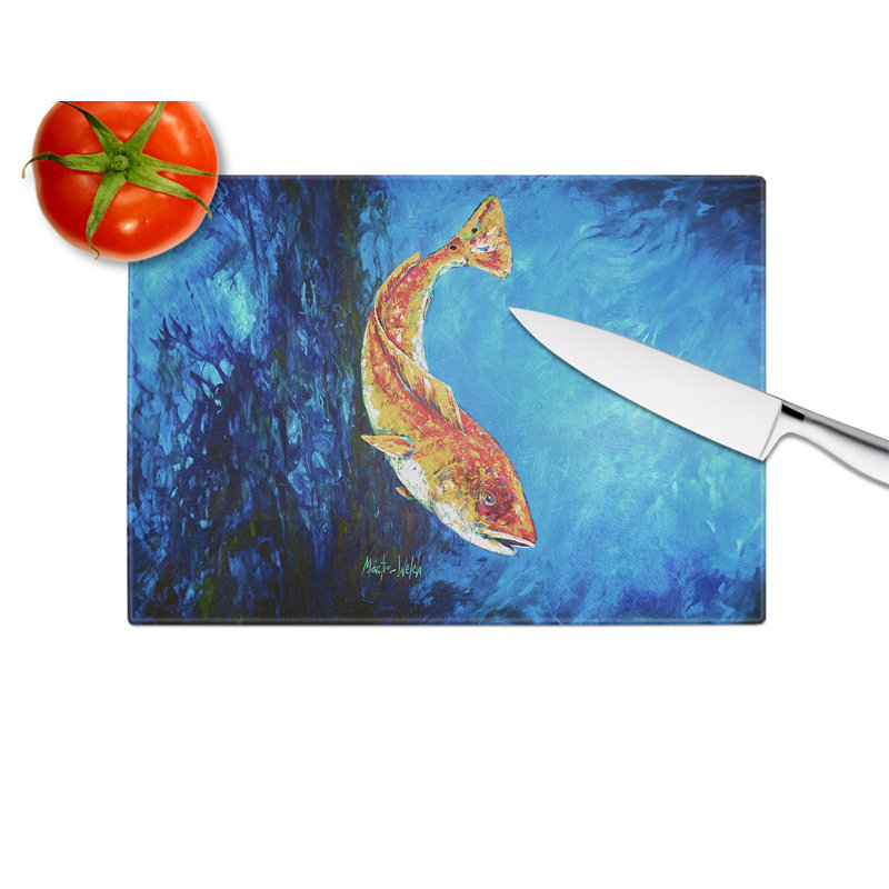 Katy Red Red Fish Glass Cutting Board