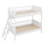 Lit superposé simple au-dessus de simple avec tablettes de rangement, lit superposé en bois massif avec rangement et échelle, garde-corps, aucun sommier nécessaire-1884462985