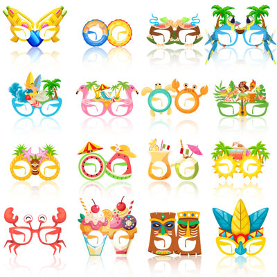 Verres hawaïens en papier, 32 pièces Hawaiian Party