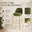 Ensemble de 2 tabourets de bar de luxe modernes GatherStool, siège rembourré vert olive avec pieds en fer doré poli, tabourets de bar d'une hauteur de 30 po avec repose-pieds circulaire, dossier arqué