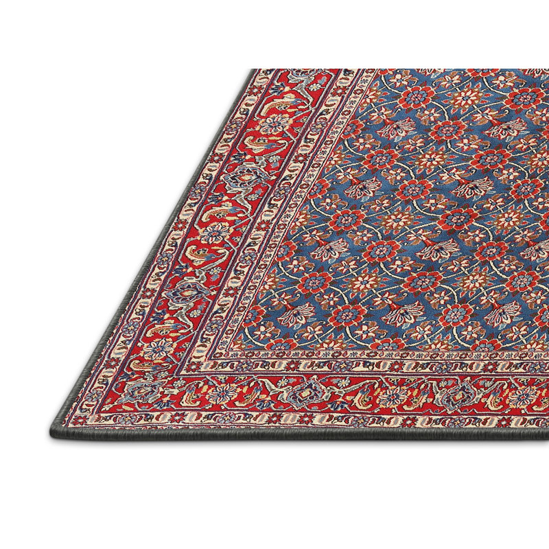 Rouge du Sud-Ouest Shamima/Tapis décoratif bleu, Rectangle 7 pi x 10 pi