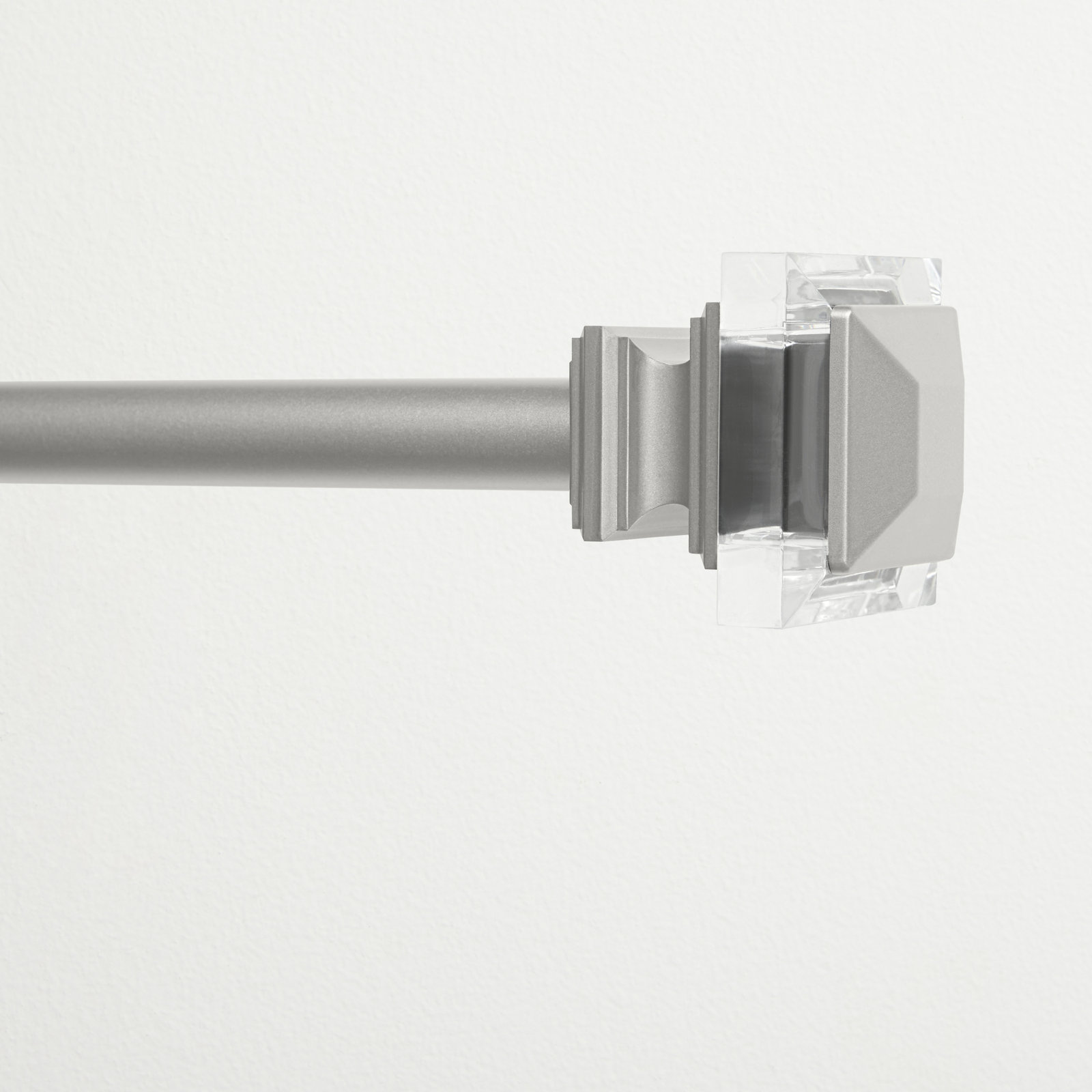 Illinois Single Curtain Rod, Matte Silver, 66" - 120" W
