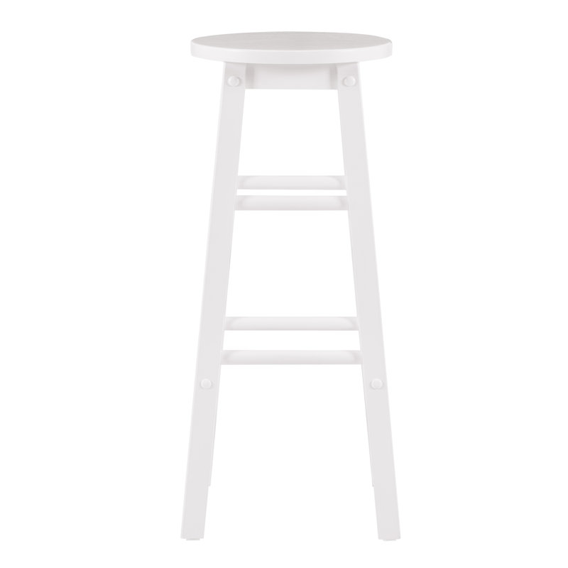 Tabouret de bar / comptoir en bois massif Bernistine, Tabouret de bar (siège d'une hauteur de 29 po), Blanc