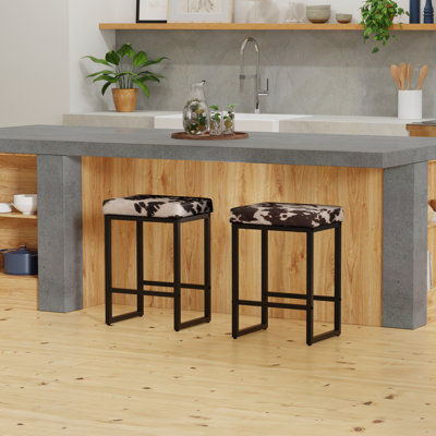 Cow Hide Print Barstool