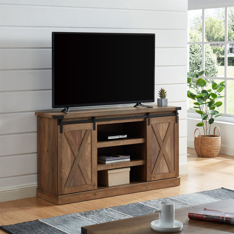 Meuble télé pour téléviseur de 60 po ou moins Britny, Chêne rustique