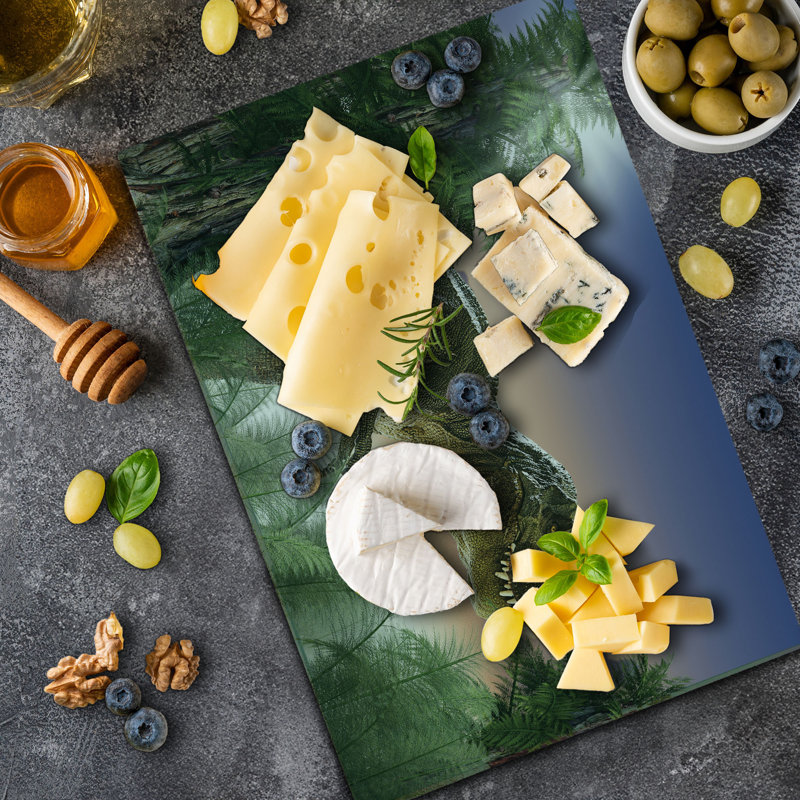 Ambesonne Jurassic Cutting Board Large Size Dinosaur in the Jungle Peach Green Blue