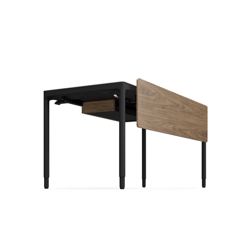 Luma Office - Adjustable Back Panel - Small - Natural Walnut, 14" H x 57" W x 3.5" D