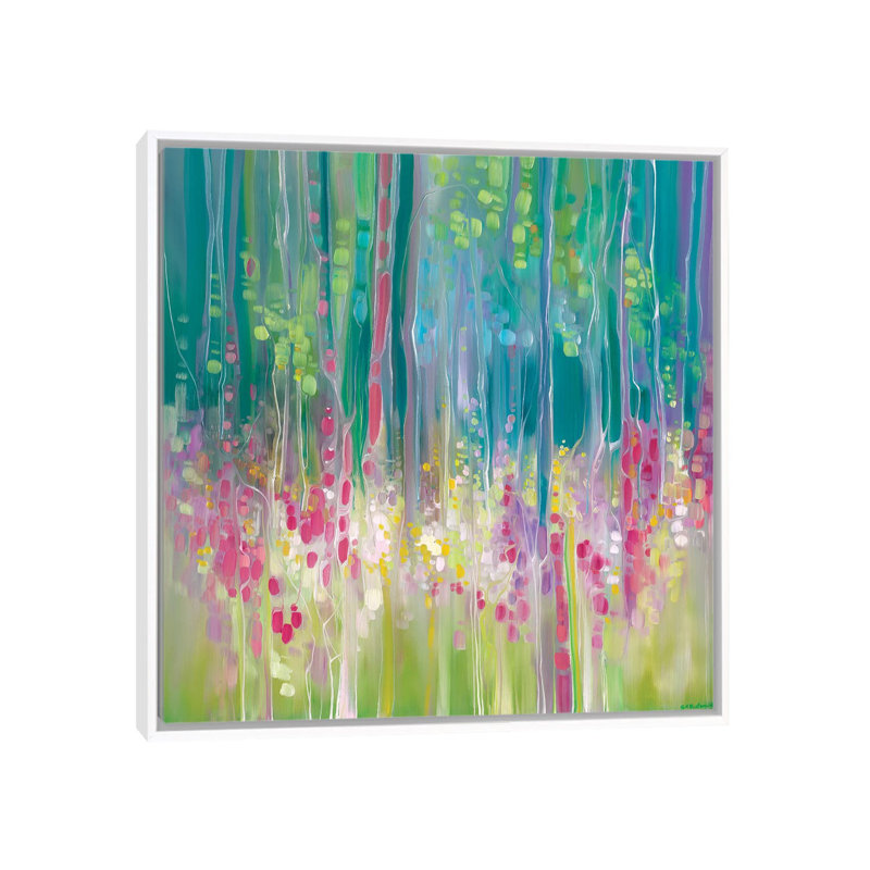 Abstrait été - reproduction d'art murale - toile encadrée, Toile à cadre flottant sans passe-partout, H 18 po x l 18 po