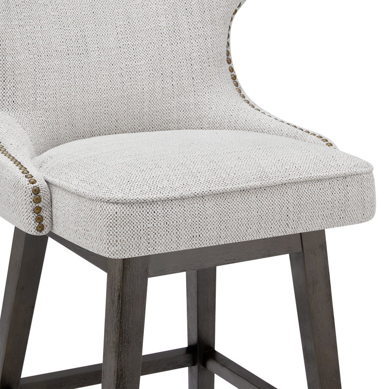 Tabouret de bar et de comptoir pivotant Caraline (ensemble de 2), Beige, Tabouret de bar (siège d'une hauteur de 30 po)