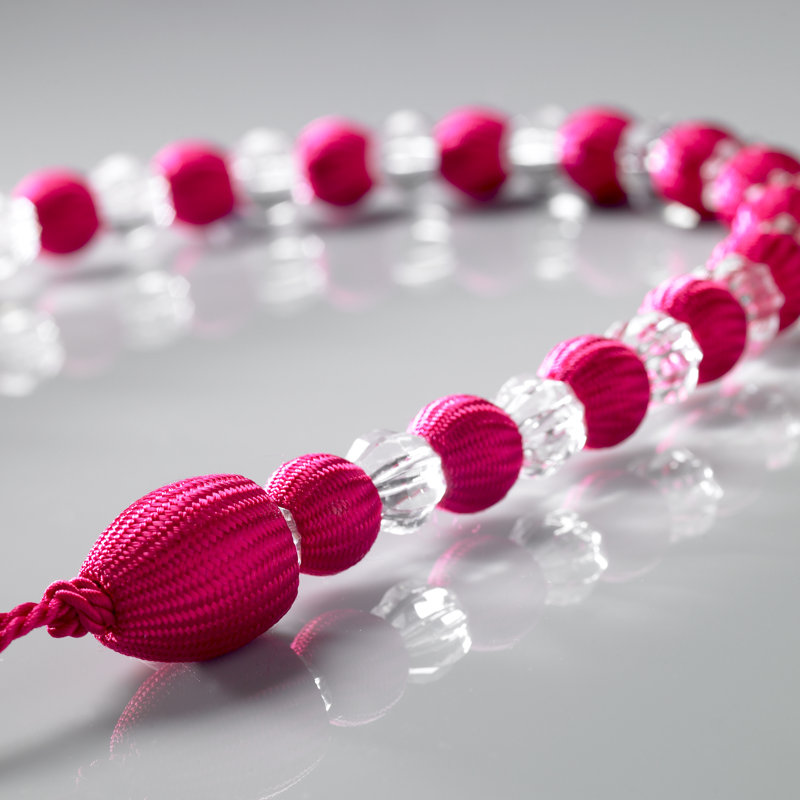 Canaan Earl Beaded Curtain Tieback, Cerise