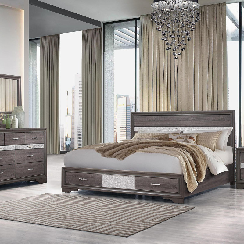 Table de chevet Ryder Sparkle Grey