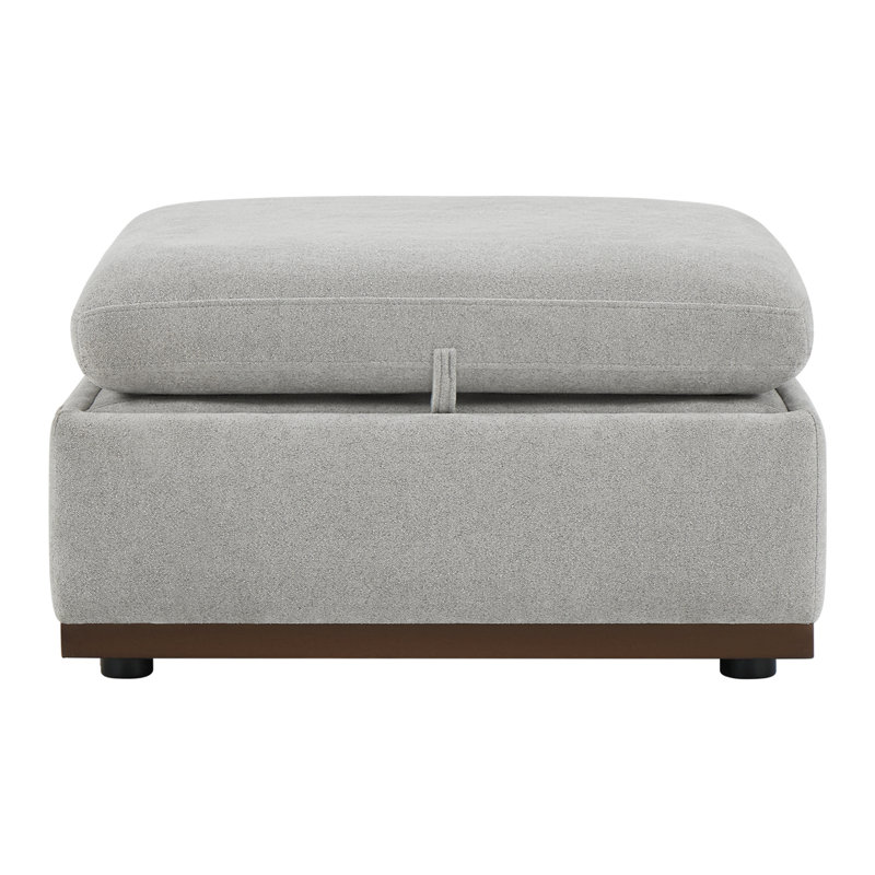 Sayette Upholstered Storage Ottoman, Dove Grey