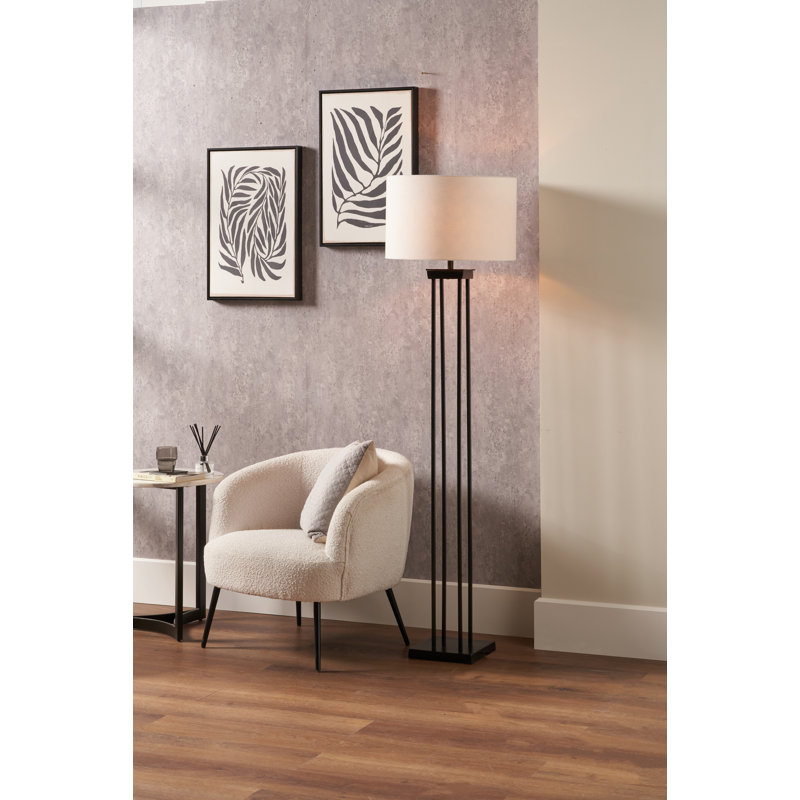 Bernado 169cm Traditional Floor Lamp, White, Matte
