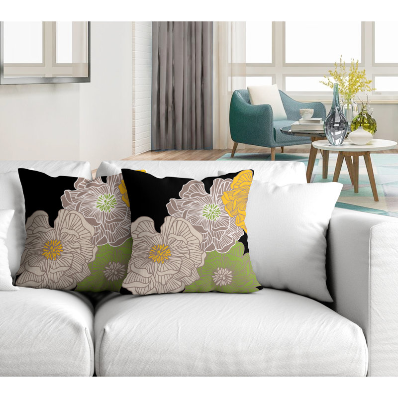 Housse et insert de coussin décoratif intérieur / extérieur en mélange de polyester, Beige, L 19 po x H 19 po