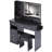 41" Large Size Left Drawer Desktop Vanity Table+Cushioned Stool Dresser Set, 2 AC+2 USB Power Station, Hair Dryer Stand, Extra Large Touch Control LED Mirror, 3-Color Switch, EPA, GCC, UL Certificate-878710722