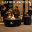 Table de foyer ronde au propane de 91 cm (36 po) avec texture ondulée sculpturale et support de bouteille dissimulé, noire