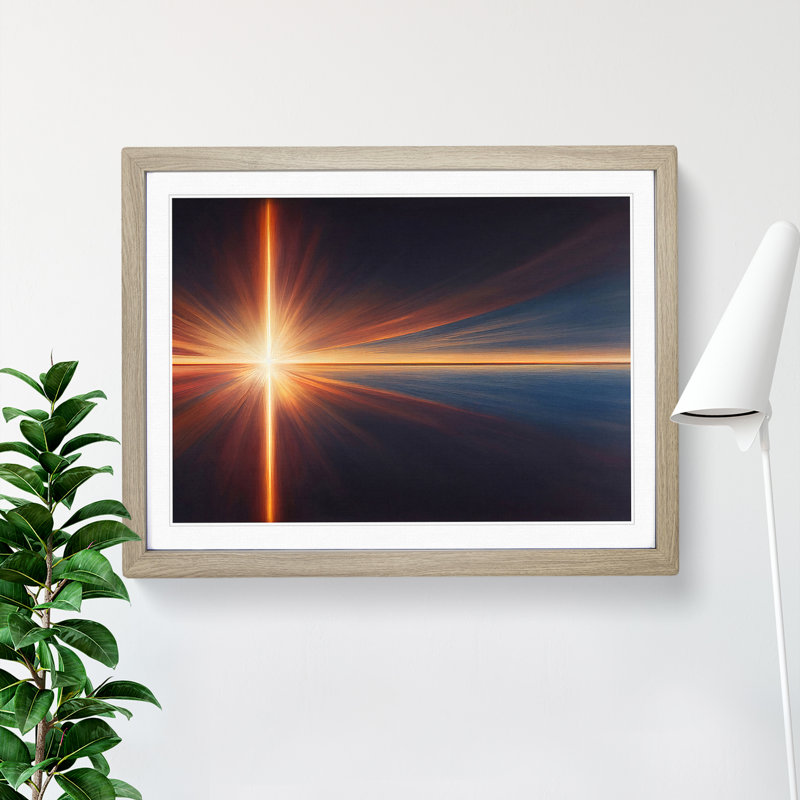 Abstract Sunset Vol.2 - Framed Print, 25cm H x 34cm W x 2cm D, Oak Framed