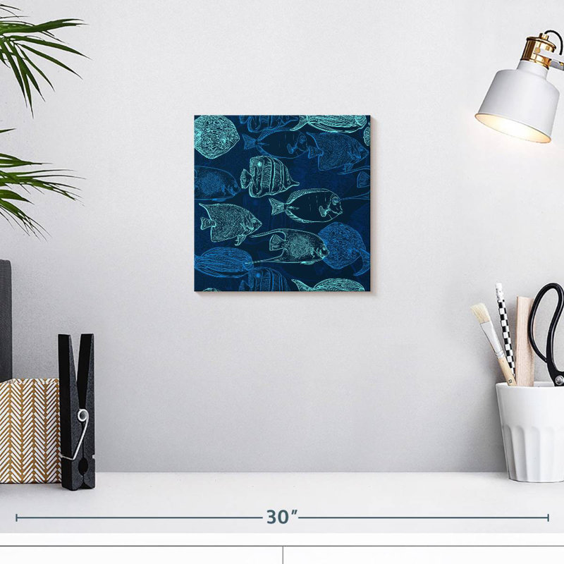 Contours de poisson bleu-vert Brampt, H 10 pi x l 10 pi