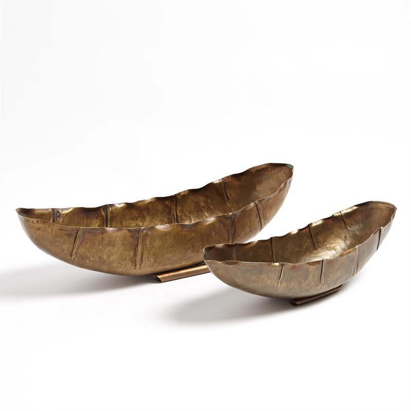 Larkin Metal Decorative Bowl, 7" H x 26.63" W x 8" D