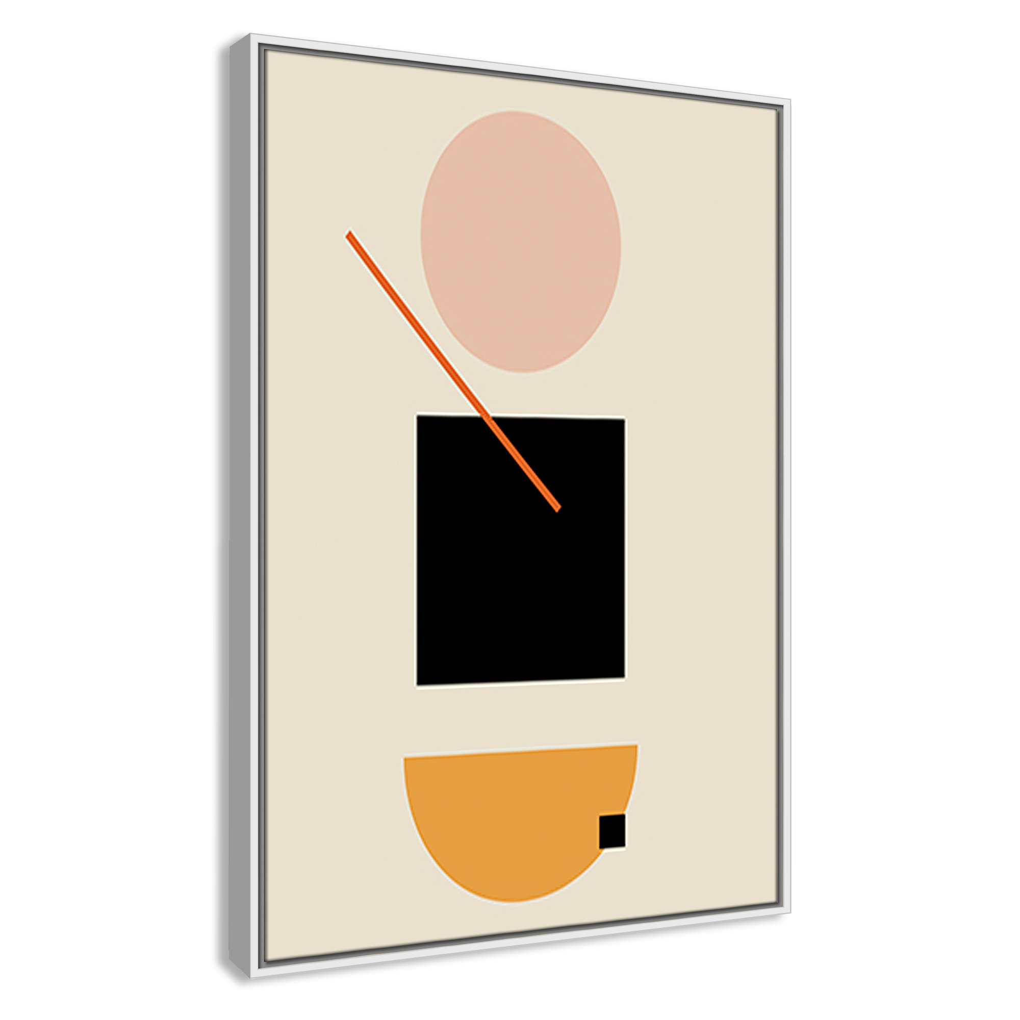 Simple Shapes by Daniela Santiago, 37.5" H x 25.5" W x 2" D, White Framed