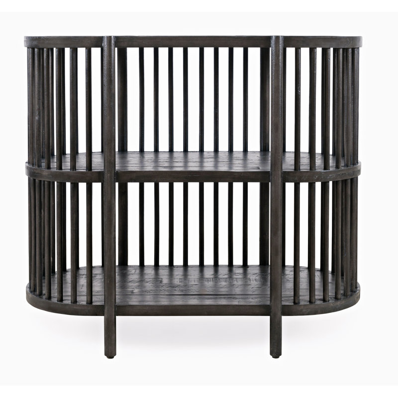 Console en bois massif Boyce H 32 po x l 36 po Boyce, Noir délavé