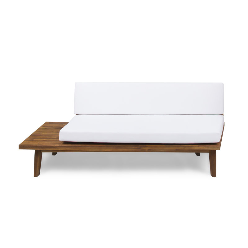 Ensemble de conversation modulaire avec coussins 4 pièces Boaz, Cadre brun sablé / coussin blanc
