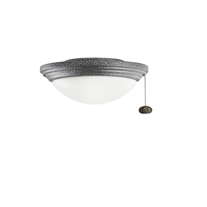 11'' 2 - Light LED Bowl Ceiling Fan Light Kit, Weathered Steel Powder Coat