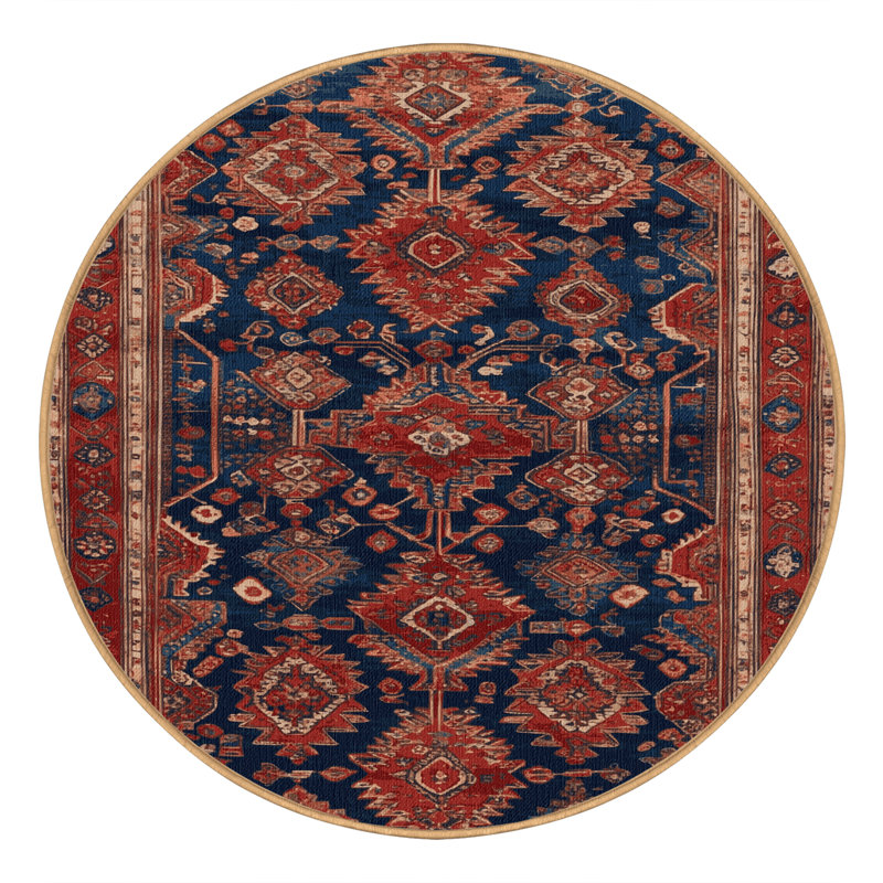 Tapis brun lavable à la machine, Rond 4 pi