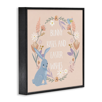Bunny Kisses, souhaits de Pâques, estampe numérique encadrée par Nina Blue
