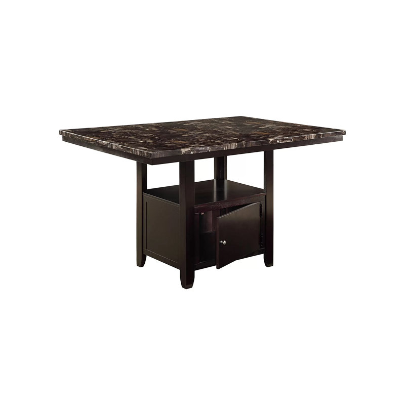 60.4" W COUNTER HEIGHT TABLE W/STORGAE, ESPRESSO