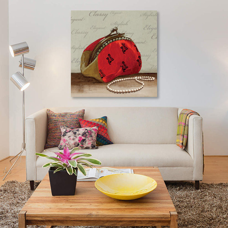 « red bag », impression sur toile, H 12 po x l 12 po x P 1,5 po, Toile tendue, Pas de tapis