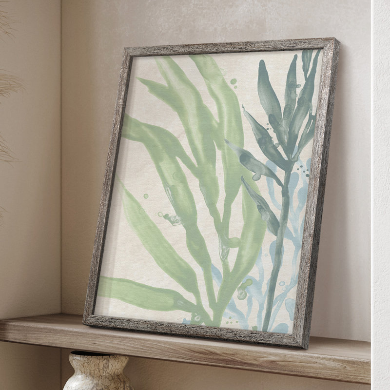 Swaying Seagrass IV, reproduction encadrée - bois massif, H 21 po x l 17 po