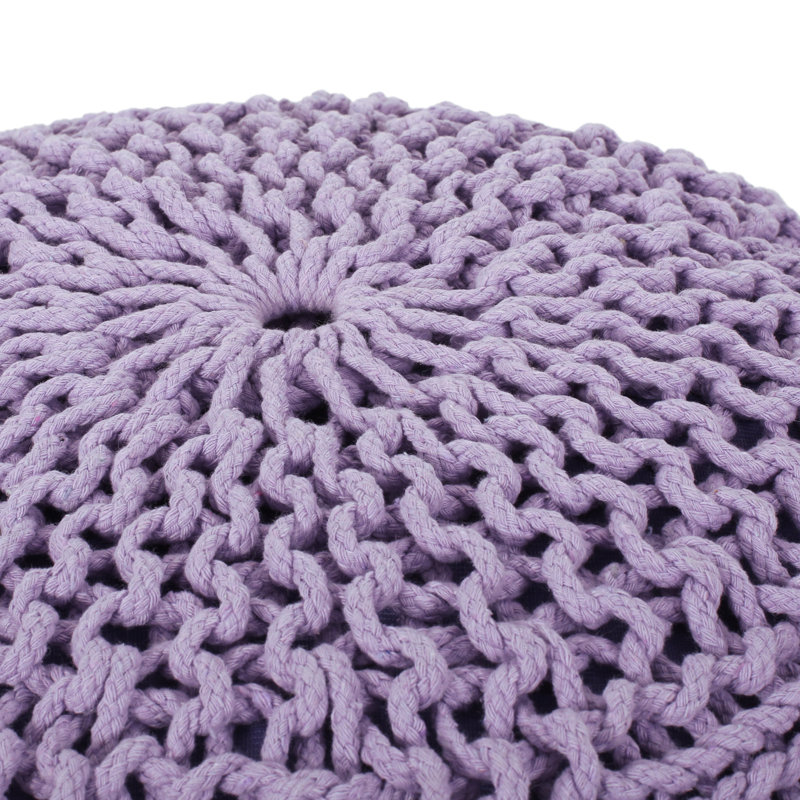 Moreland Upholstered Pouf, Lavender Cotton