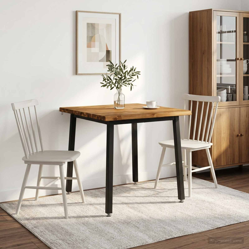 Acacia Dining Table, 75cm H x 70cm W x 70cm D, Natural / Black