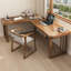 Bureau rectangulaire brun en bois massif-599822302-599822297
